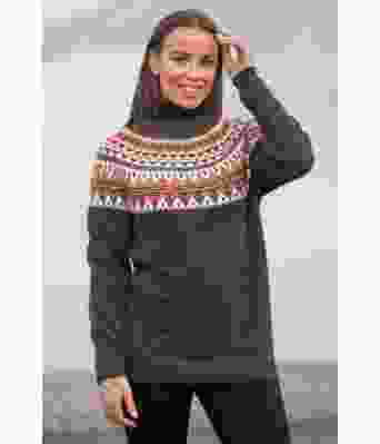 Pibbar moerkegrå strikket genser Mie Cappelen - Viking 2114-02