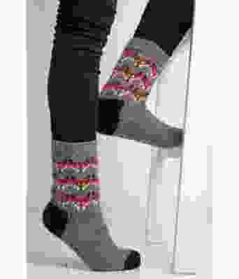 Revensokken strikkesokker med mikkel rev motiv - Viking 2104-12