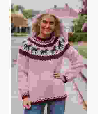 Rosa hestegenser - Strikkia 2020-03C