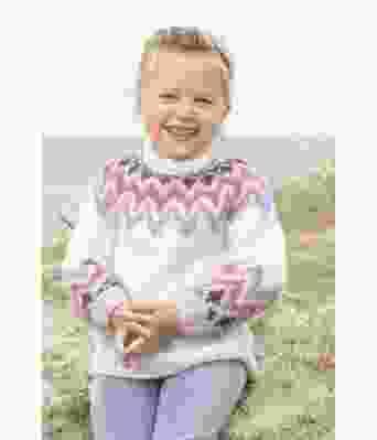 Rosa Kathrine Sørland strikket genser til barn - Viking 1815-01