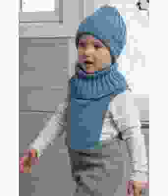 Ruffen strikket lue og hals til barn - Viking 2110-17