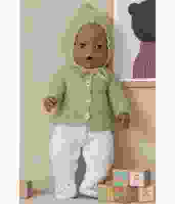 Søren strikket jakke lue og tights til baby lekedukke - Viking 2133-07