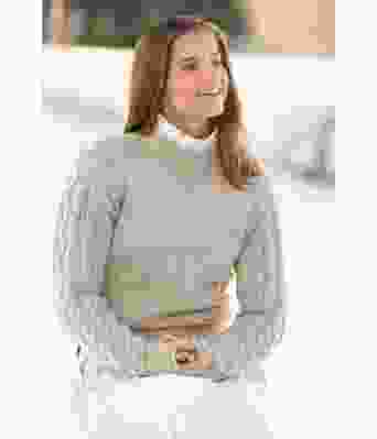 Salt perlegrå strikkegenser i ren ull - Viking 2109-02