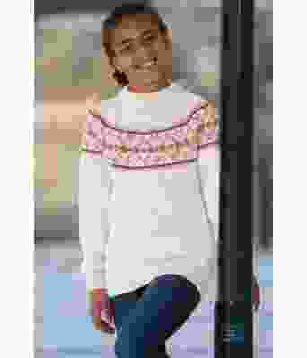 Sandnes genser til jente aprikos - Viking 2131-05B