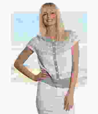 Sandra vest kortermet jakke med knapper Kathrine Sørland - Viking 2119-01