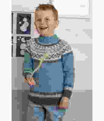 Sokrates strikket genser med norsk mønster til gutt - Viking 2110-16