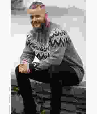 Solid grå strikkegenser - Viking 2127-10D