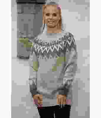 Solid perlegrå strikkegenser - Viking 2127-10C