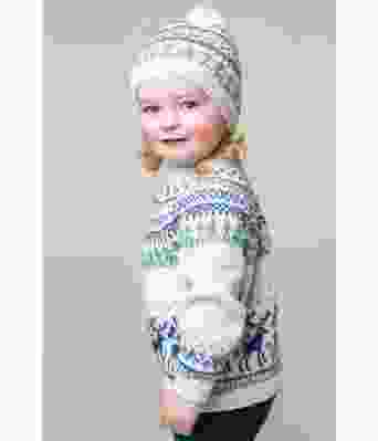 Strikkegenser til barn med elgmotiv - Viking 1404-12