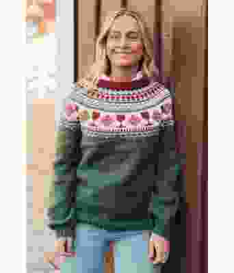 Grønn Strikk og drikk genser - Strikkia 2020-013B