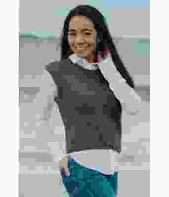 Brun Frida enkel strikkevest - Strikkia 2020-022-308