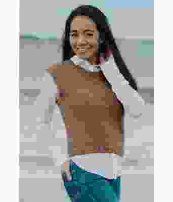 Lysebrun Fridavest - Strikkia 2020-022-309