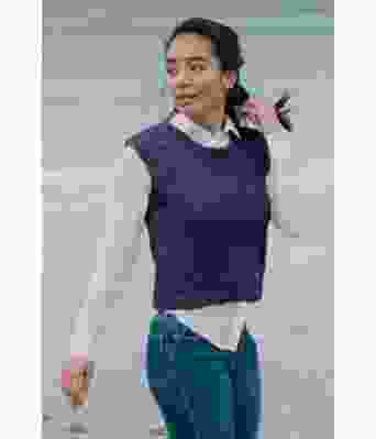 Mørkeblå Fridavest - Strikkia 2020-022-324