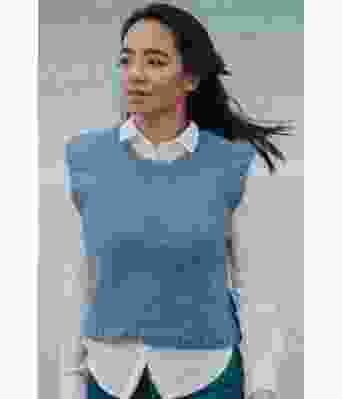 Lys jeansblå Fridavest - Strikkia 2020-022-326