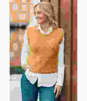 Okergul Fridavest - Strikkia 2020-022-345