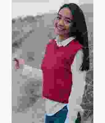 Rød Fridavest - Strikkia 2020-022-360