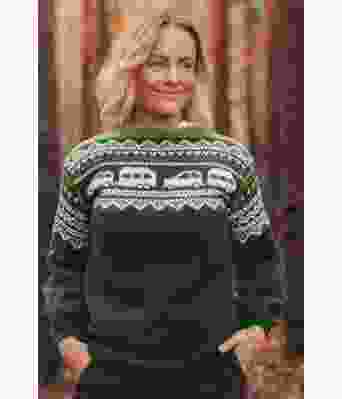 Armygrønn campingvogn genser - Strikkia 2020-023-3489