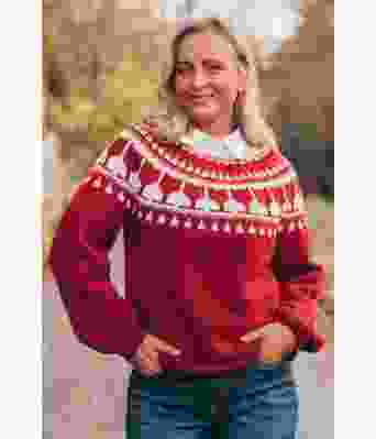 Vingenseren strikket genser med vinglass - Strikkia 2020-025