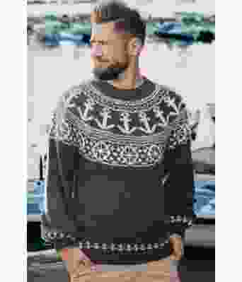 Mørkegrå ankergenser - Strikkia 2020-027-515