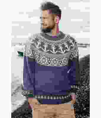 Jeansblå ankergenser - Strikkia 2020-027-527