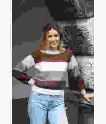 Elisegenseren med brune striper - Strikkia 2020-029-0001F