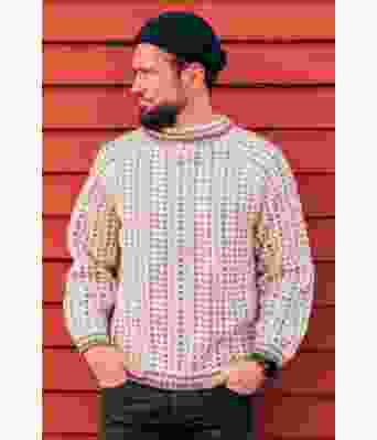 Vatnajøkull islender til herre med raglanfelling - Strikkia 2021-001A