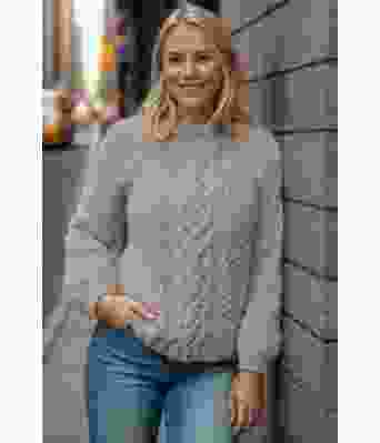 Beige Hjerteflette genser - Strikkia 2021-010A-307