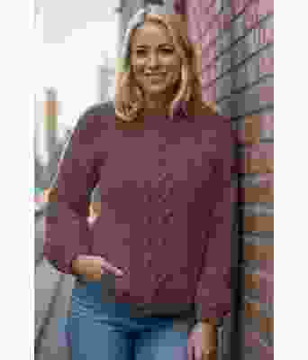 Brun Hjerteflettegenser - Strikkia 2021-010A-308