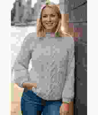 Grå Hjerteflette genser - Strikkia 2021-010A-313