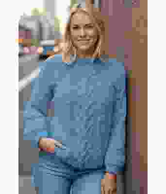 Blå Hjerteflette genser - Strikkia 2021-010A-323