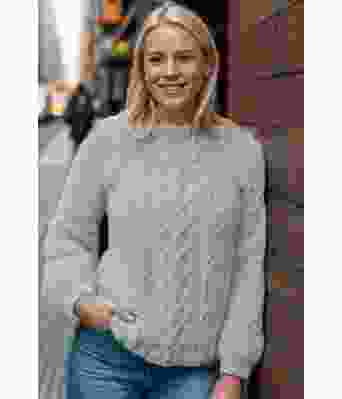 Lys petrol Hjerteflette genser - Strikkia 2021-010A-331