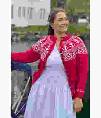 Ankerkofta strikkejakke med anker og ror - Strikkia 2021-015B