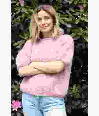 Claudias chunky mohairgenser med korte ermer - Strikkia 2021-025P