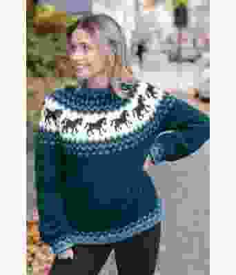 Turkis hestegenser - Strikkia 2021-035-329328