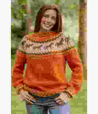 Hestegenseren i brent oransje - Strikkia 2021-035B