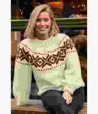 Tykk fanagenser i naturhvit - - Strikkia 2021-036D