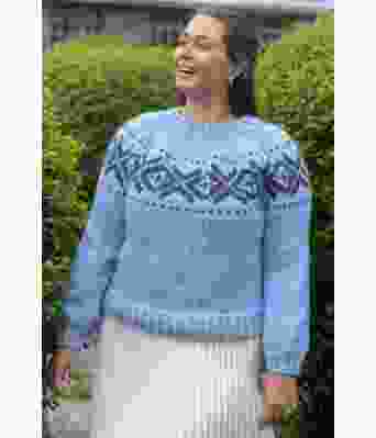 Chunky fanagenser i lyseblå - Strikkia 2021-036F