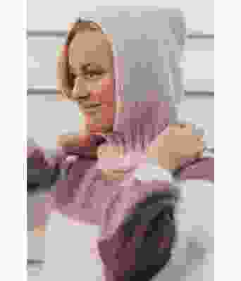 Bella balaklava rosa hettelue til dame - Strikkia 2021-04A