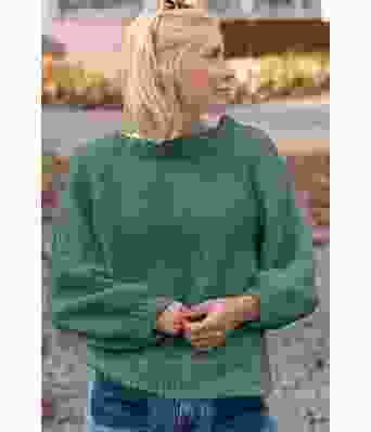 Jadegrønn Cozy everyday sweater - Strikkia 2022-002-336