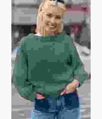 Cozy everyday sweater i petrolfarge - Strikkia 2022-002-338