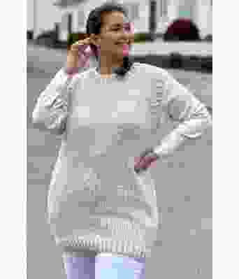 Jennyvesten lang strikkevest - Strikkia 2022-004