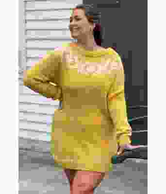 Nordic sunshine lang påskegenser / tunika - Strikkia 2022-007