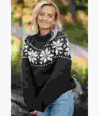 Koksgrå chunky stjernegenser - Strikkia 2022-011-317