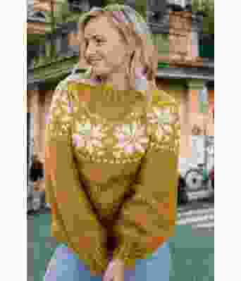 Maisgul chunky stjernegenser - Strikkia 2022-011-341