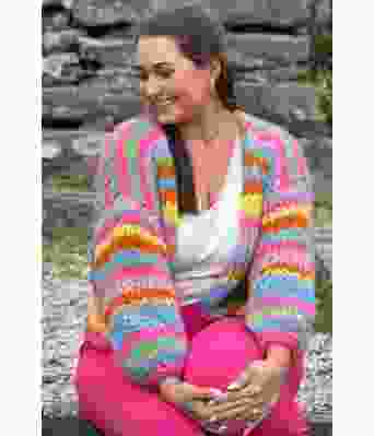 Summerflirt fargerik sommerjakke / cardigan - Strikkia 2022-021C