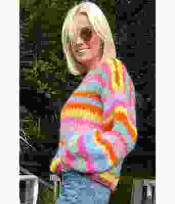 Summerflirt sweater fargerik genser med striper - Strikkia 2022-026C