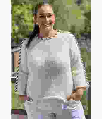 Sorbonne stitch sweater med kontrastsøm - Strikkia 2023-015-302A