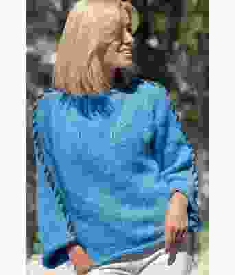 Sorbonne stitchgenser i lys jeansblå - Strikkia 2023-015-326327