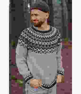 Perlegrå Islandur genser - Strikkia 2023-022-512A