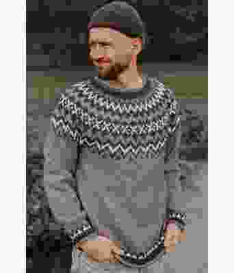 Perlegrå Islandur genser - Strikkia 2023-022-513A